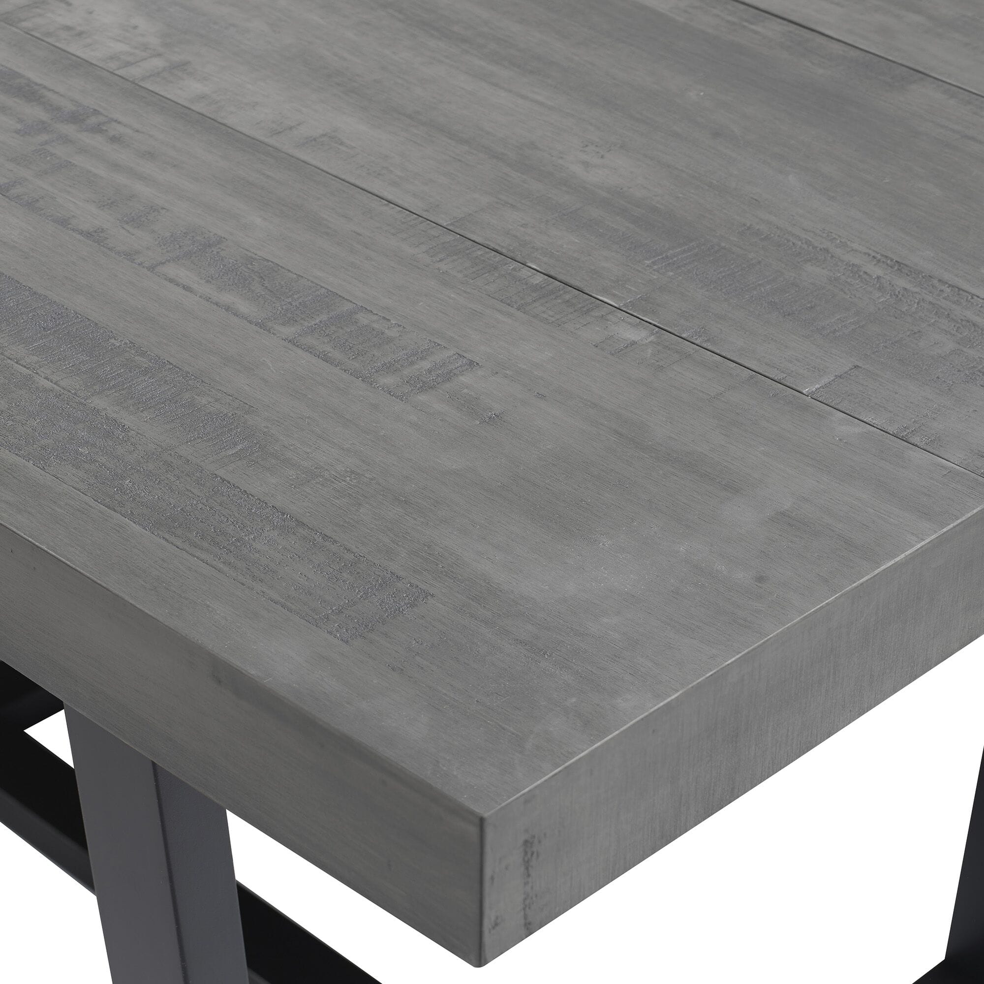 52 Inch Distressed Solid Wood Dining Table Grey By Walker Edison