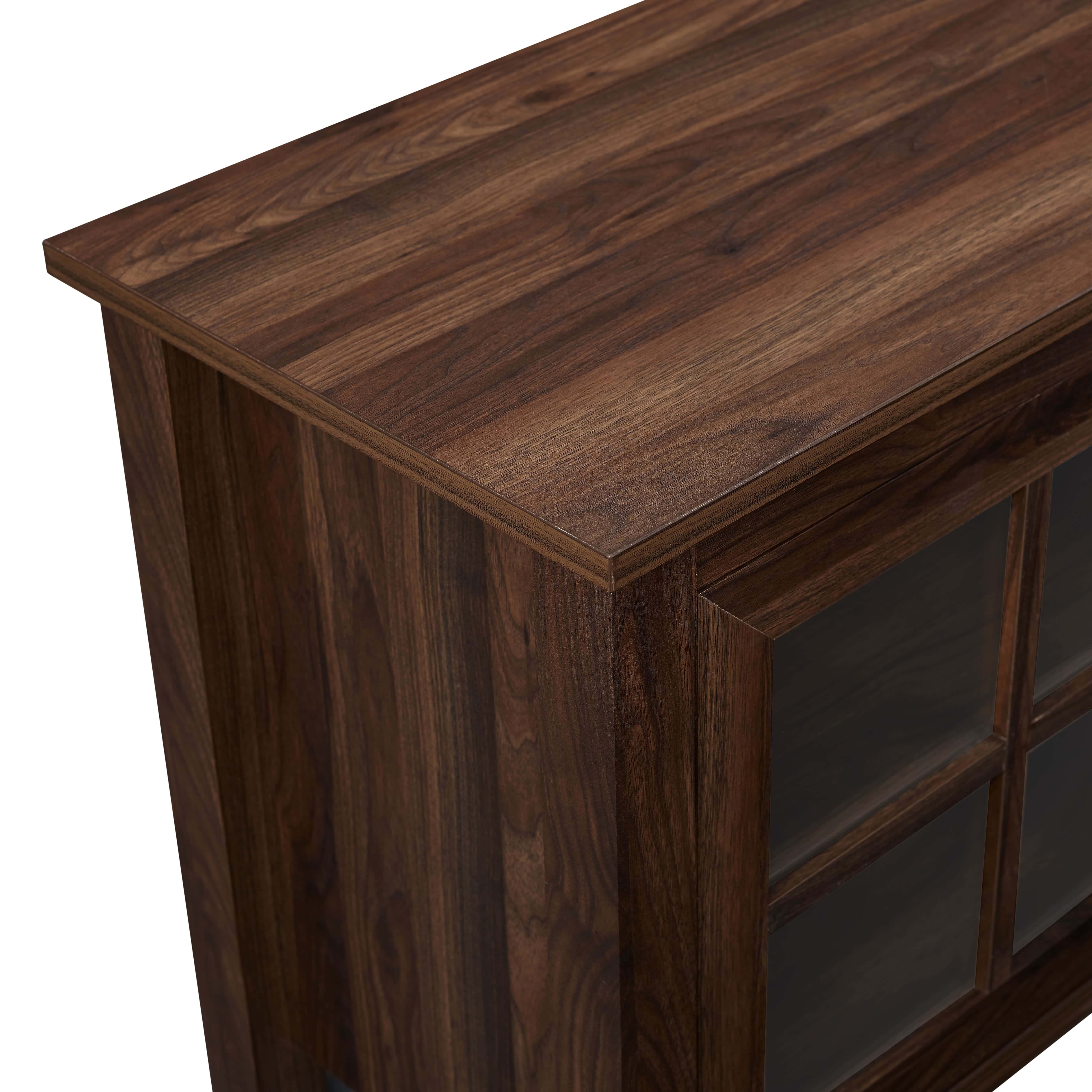 70 Inch Farmhouse Wood TV Stand Dark Walnut by Walker Edison