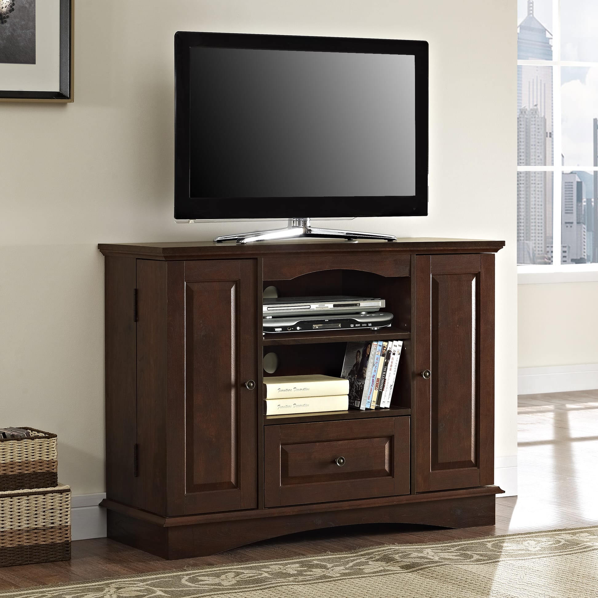 Highboy 42 Inch TV Stand - Brown by Walker Edison