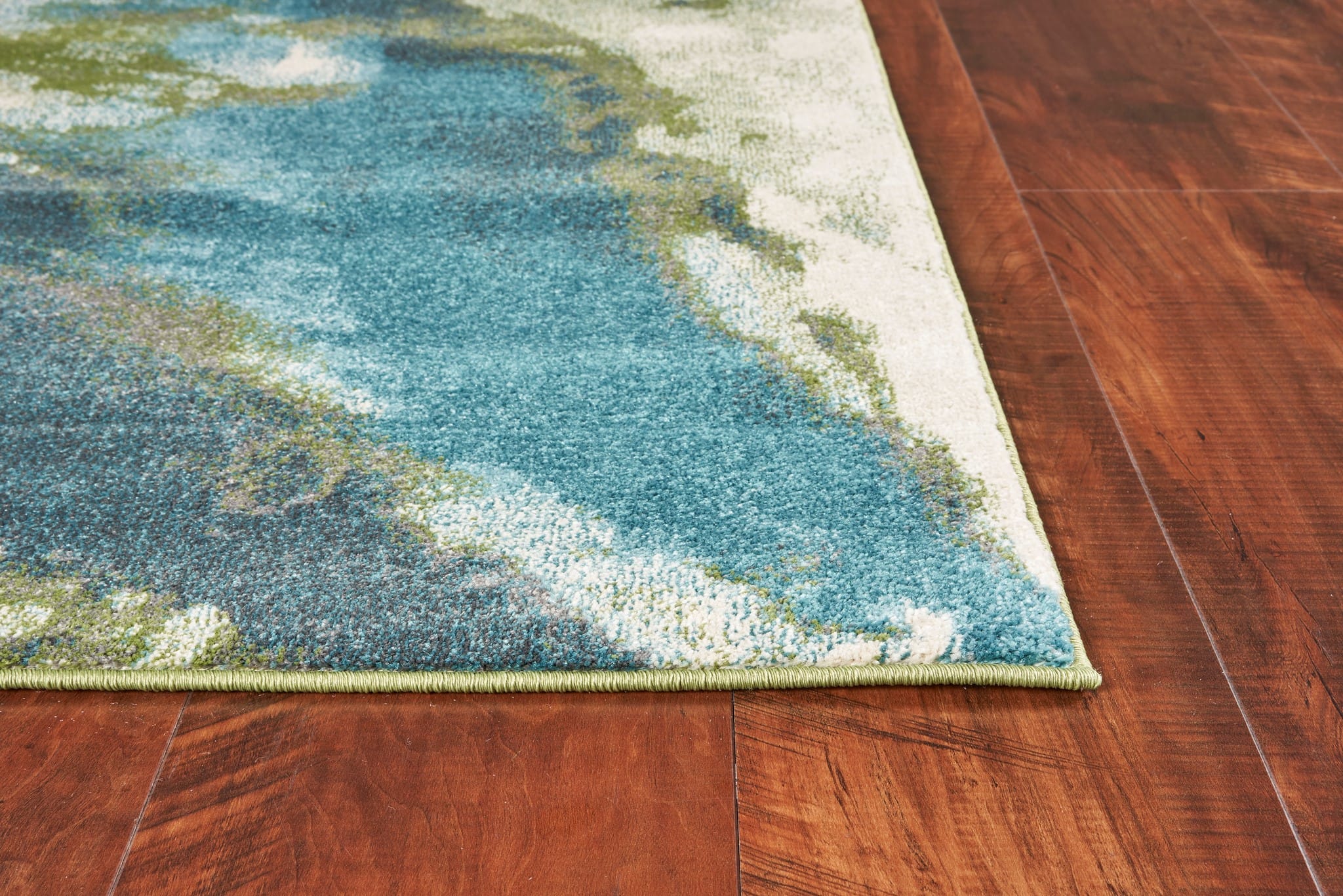 Watercolors Teal Abstract Area Rug By Kas Rugs