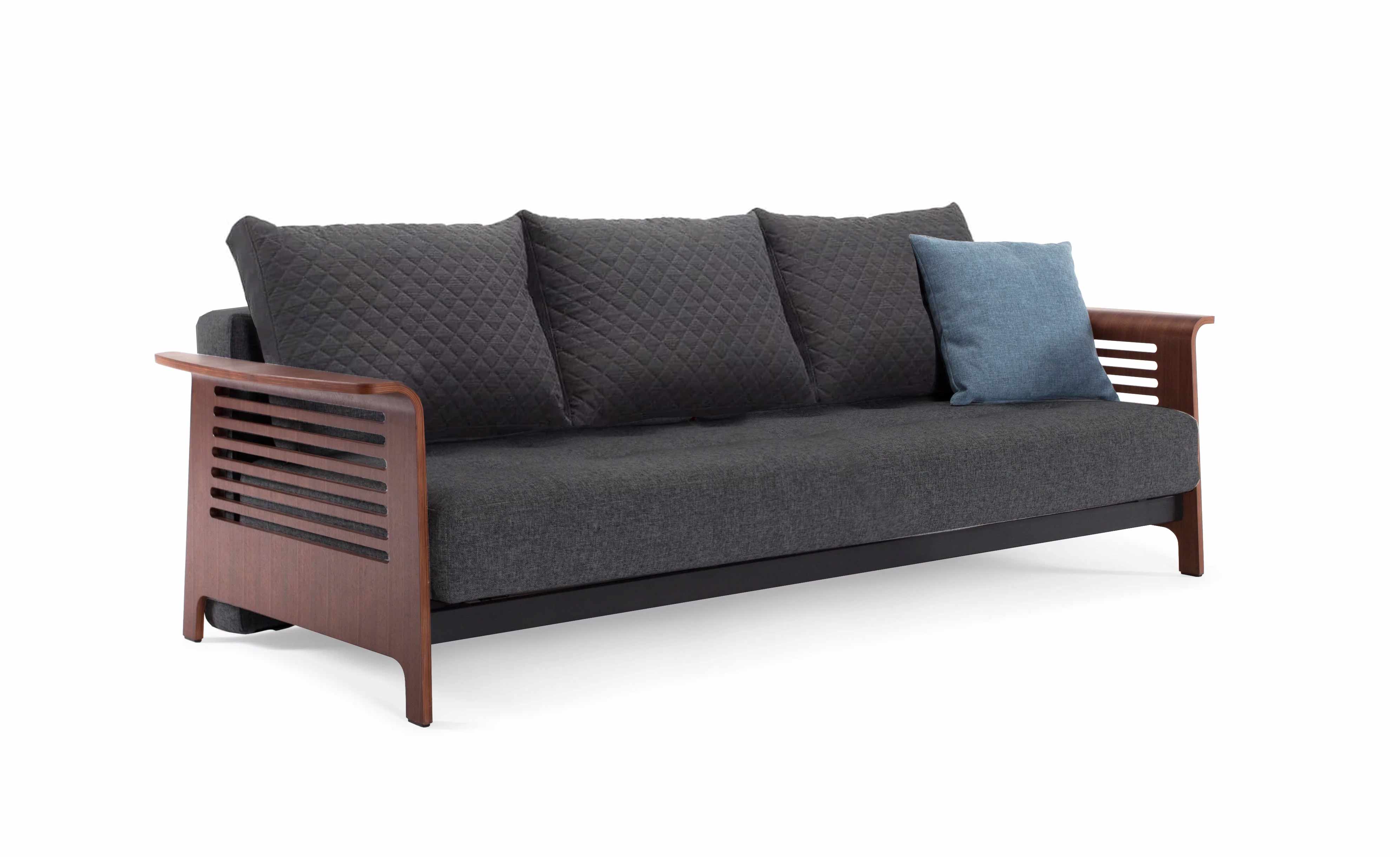man kan niet zien Luipaard Brutus Sofa Bed (Full Size) Elegance Anthracite Gray w/Dark Wood Legs by  Innovation