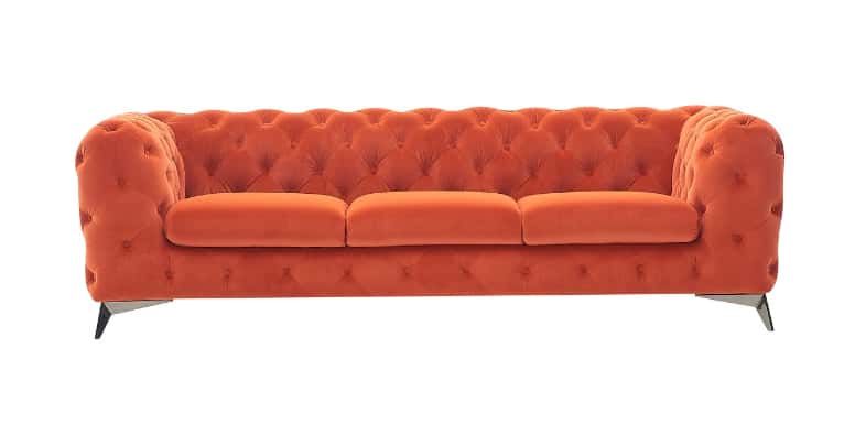 Divani Casa Delilah - Modern Orange Fabric Sofa at Futonland