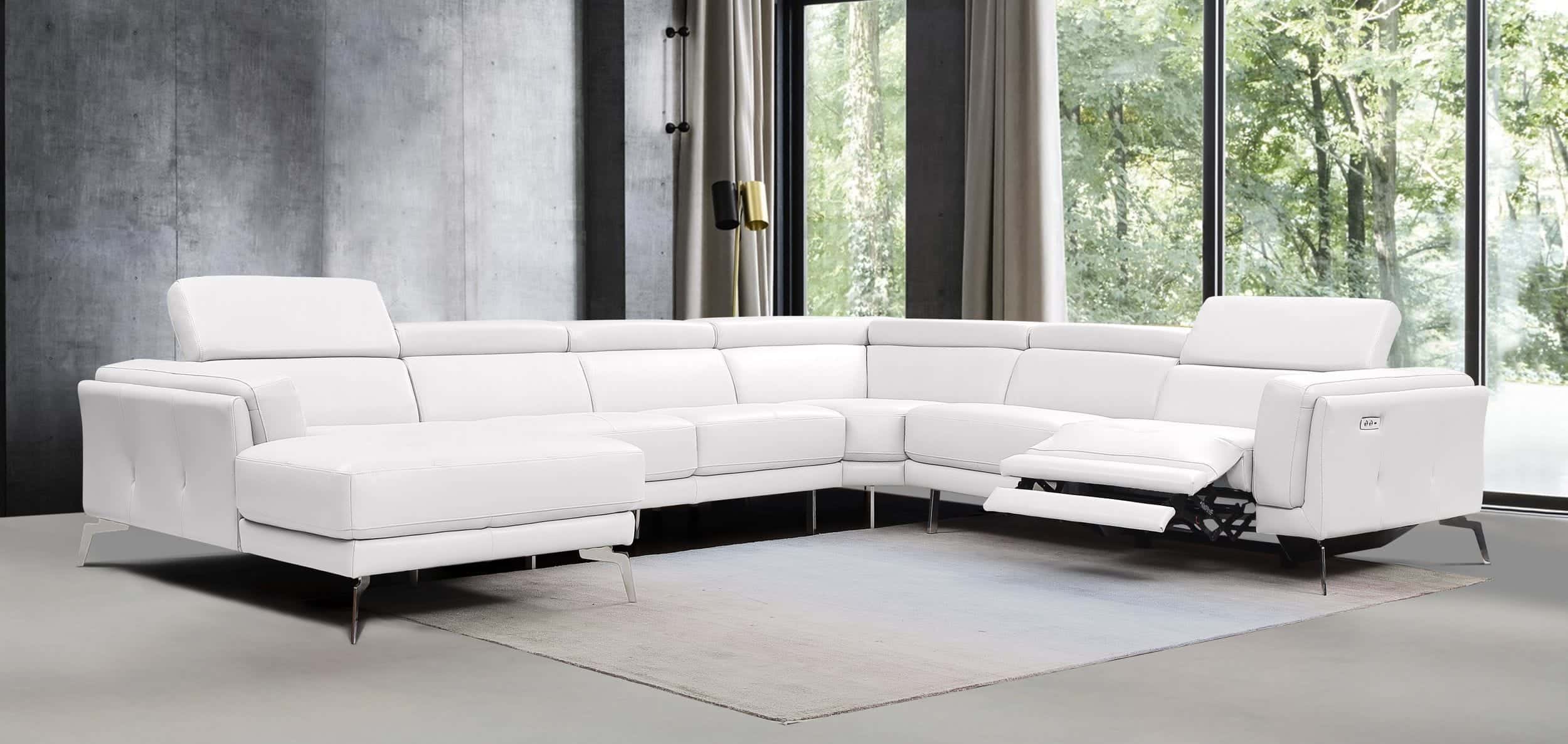 Divani Casa Gilsum White Modern Leather Single Power Recliner