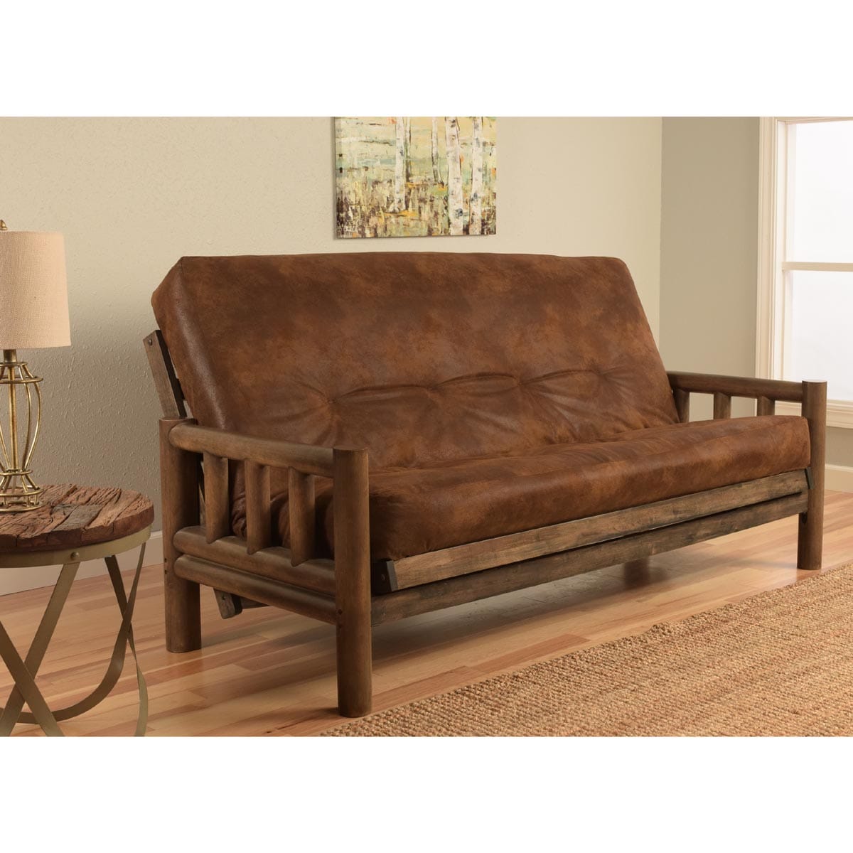 Lodge Full Futon Set Rustic Walnut by Kodiak