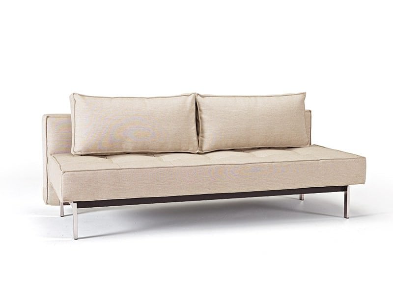 Sly Deluxe Sofa Bed Mixed Dance Natural, Chrome Legs by Innovation