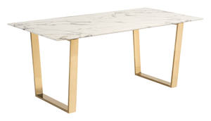 Atlas Dining Table Stone & Gold by Zuo Modern