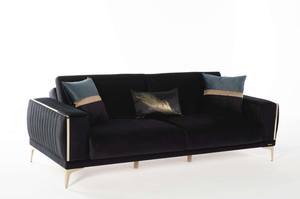 Carlino 3 Seat Sleeper Sofa Bed Napoly Black by Bellona