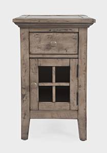 Rustic Shores Watch Hill Weathered Grey Power Chairside Table by Jofran Furniture