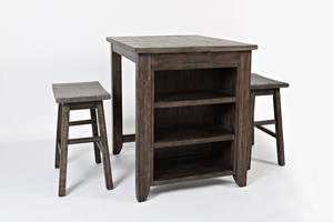Madison County Barnwood 3pc Counter Height Set by Jofran Furniture