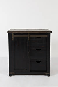 Madison County Vintage Black 32 Inch Barndoor Accent Cabinet by Jofran Furniture