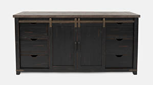Madison County Vintage Black 70 Inch Barn Door Server by Jofran Furniture