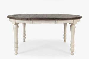 Madison County Vintage White Round to Oval Dining Table by Jofran Furniture