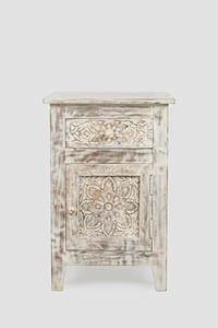 Global Archive Hand Carved Sand Accent Table by Jofran Furniture