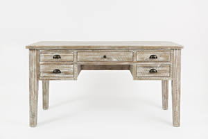 Artisan's Craft Washed Grey 5-Drawer Desk by Jofran Furniture