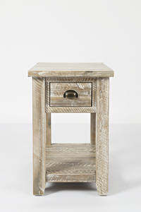 Artisan's Craft Washed Grey Chairside Table by Jofran Furniture