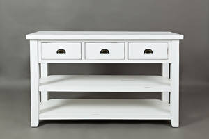 Artisan's Craft Weathered White Sofa Table by Jofran Furniture