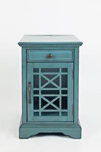 Craftsman Antique Blue Power Chairside Table by Jofran Furniture