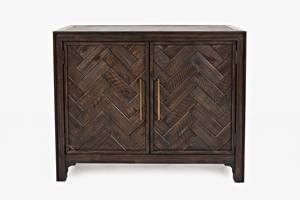 [Floor Sample] Gramercy Dark Chevron 2 Door Accent Cabinet by Jofran Furniture