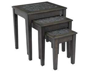 Grey Mosaic Nesting Tables (Set of 3) by Jofran Furniture