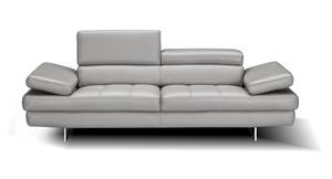 Aurora Premium Leather Loveseat Gray by J&M Furniture