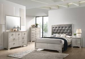 Laura Foil Gray Marble Bedroom Set by Global Furniture