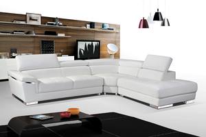 2383 White Leather Sectional by ESF