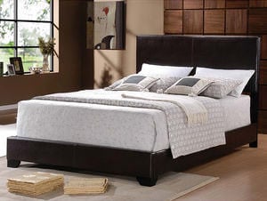 300261 Upholstered Bed Dark Brown by Coaster