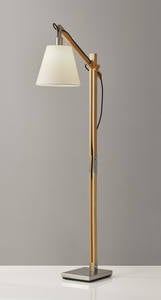 Walden Floor Lamp (Natural Rubberwood) by Adesso Furniture