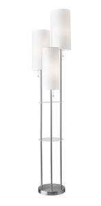 Trio Shelf Floor Lamp (Brushed Steel) by Adesso Furniture