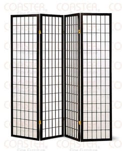4624 4-Panel Room Divider Black by Coaster