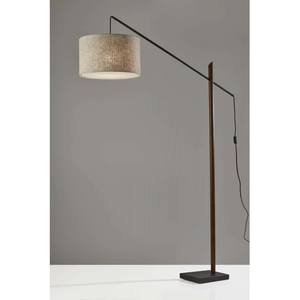 Ethan Arc Lamp (Black/Walnut) by Adesso Furniture