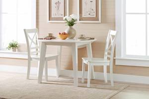 Simplicity Paperwhite Round Dropleaf Table by Jofran Furniture