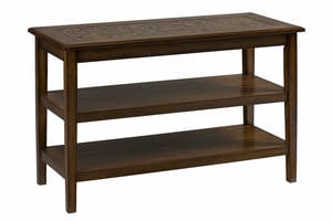 Baroque Brown Sofa/Media Table with Mosaic Tile Inlay by Jofran Furniture