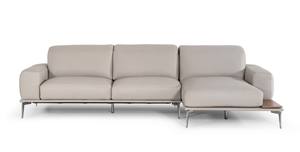 Estro Salotti Villeneuve - Modern Light Grey Italian Leather Sectional Sofa by VIG Furniture