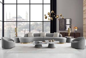 Divani Casa Frontier - Glam Grey Fabric Sectional Sofa by VIG Furniture
