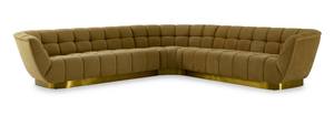Divani Casa Granby - Glam Mustard and Gold Fabric Sectional Sofa by VIG Furniture
