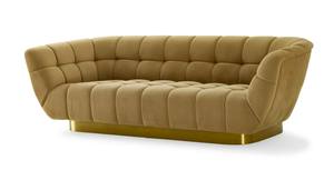 Divani Casa Granby - Glam Mustard and Gold Fabric Sofa by VIG Furniture