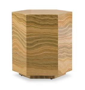 Modrest Lacuna - Glam Amber and Gold Marble End Table by VIG Furniture
