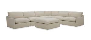 Divani Casa Fedora - Modern White Fabric Sectional Sofa w/Ottoman by VIG Furniture