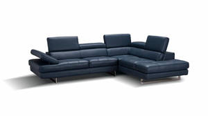A761 Premium Italian Leather Sectional Blue by J&M Furniture