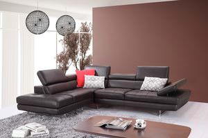 A761 Premium Italian Leather Sectional Coffee by J&M Furniture