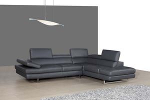A761 Premium Italian Leather Sectional Slate Gray by J&M Furniture