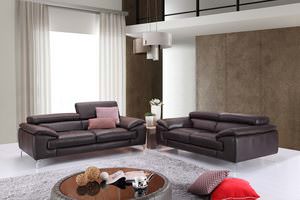 A973 Premium Italian Leather Loveseat Coffee by J&M Furniture