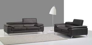 A973 Premium Italian Leather Loveseat Slate Gray by J&M Furniture