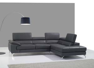 A973 Premium Italian Leather Sectional Ash Gray by J&M Furniture