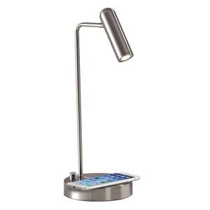 Kaye AdessoCharge LED Desk Lamp (Brushed Steel) by Adesso Furniture