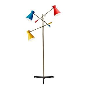 Lyle 3-Arm Floor Lamp Brass w/Primary Colors by Adesso Furniture