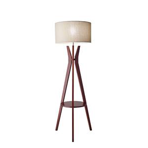 Bedford Shelf Floor Lamp (Walnut) by Adesso Furniture