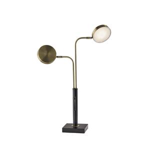 Rowan Black & Antique Brass Led Desk Lamp w/Smart Switch by Adesso Furniture