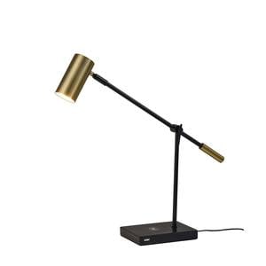 Collette AdessoCharge LED Desk Lamp (Black/Brass) by Adesso Furniture